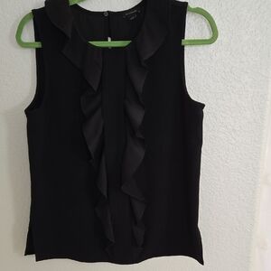 Ann Taylor Black Ruffled Blouse